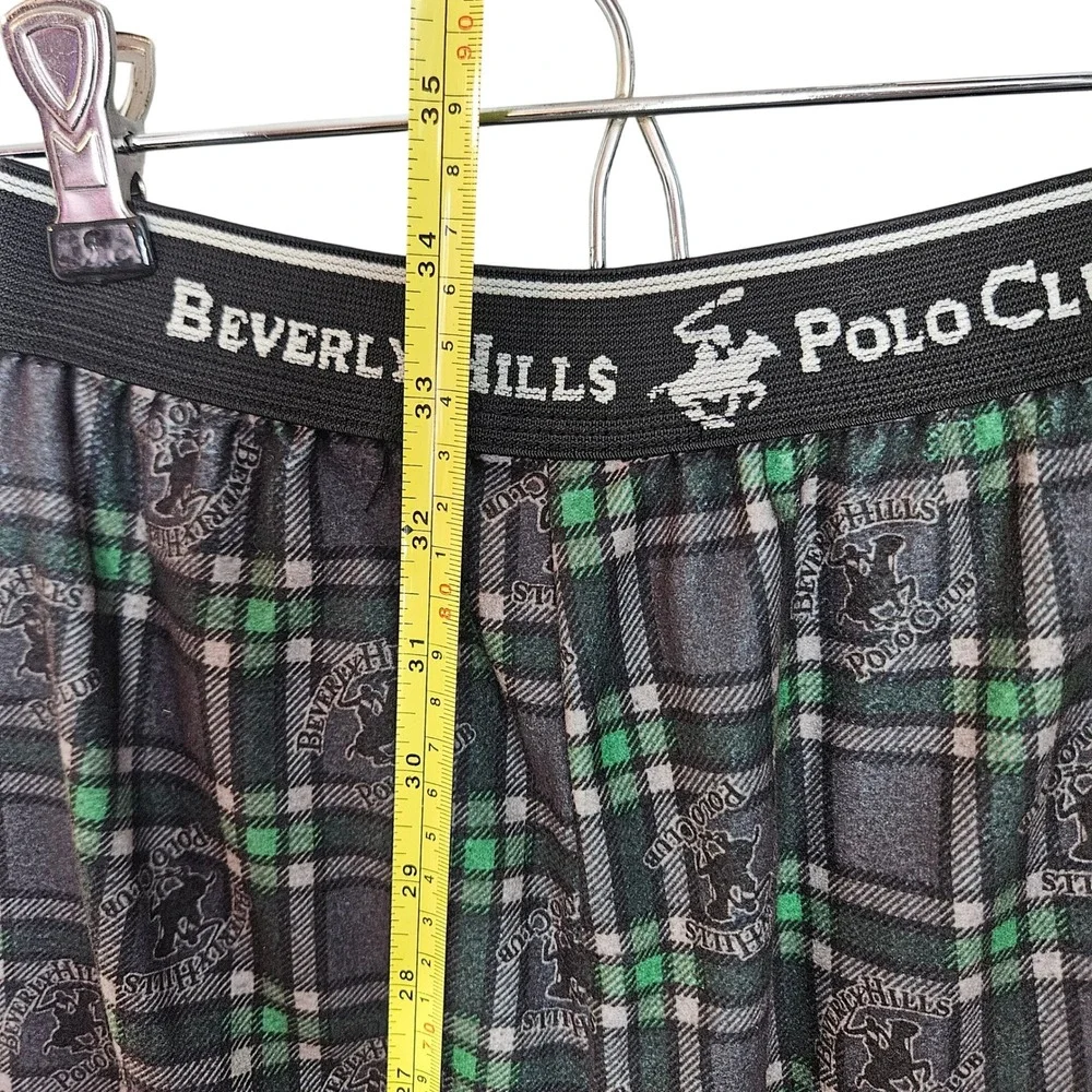 Beverly Hills Polo Club Kids Pajama Pants‎ Gray Green Plaid Size 12/14 B45201-06